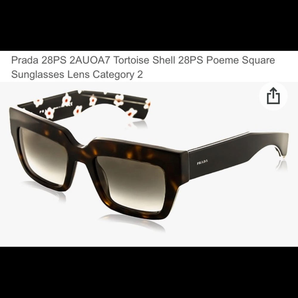 Prada 28 PS tortoise square sunglasses